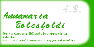 annamaria bolcsfoldi business card